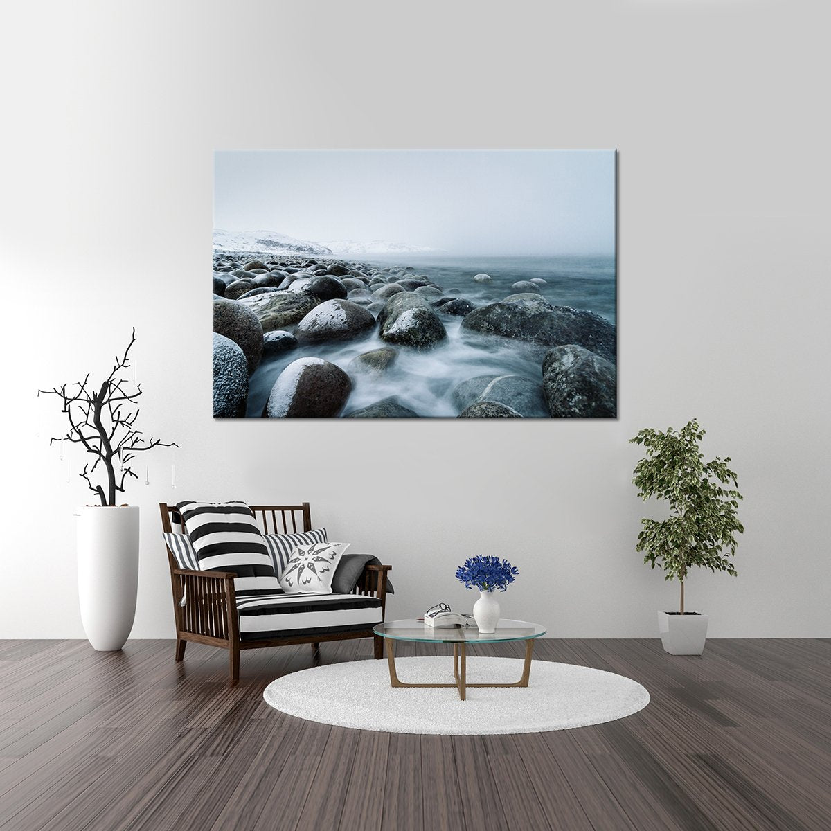 Winter Pebbles Multi Panel Canvas Wall Art