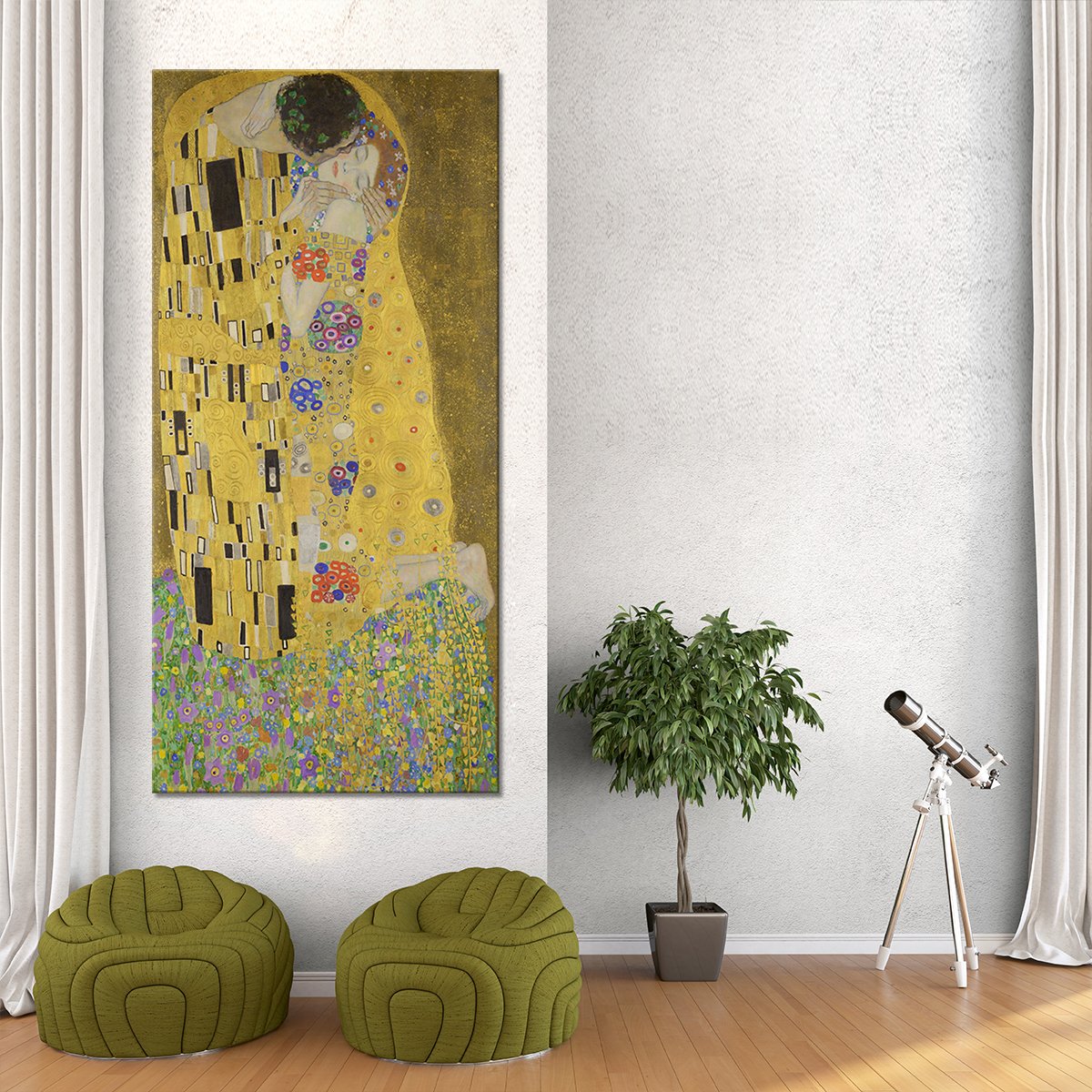 The Kiss Multi Panel Canvas Wall Art
