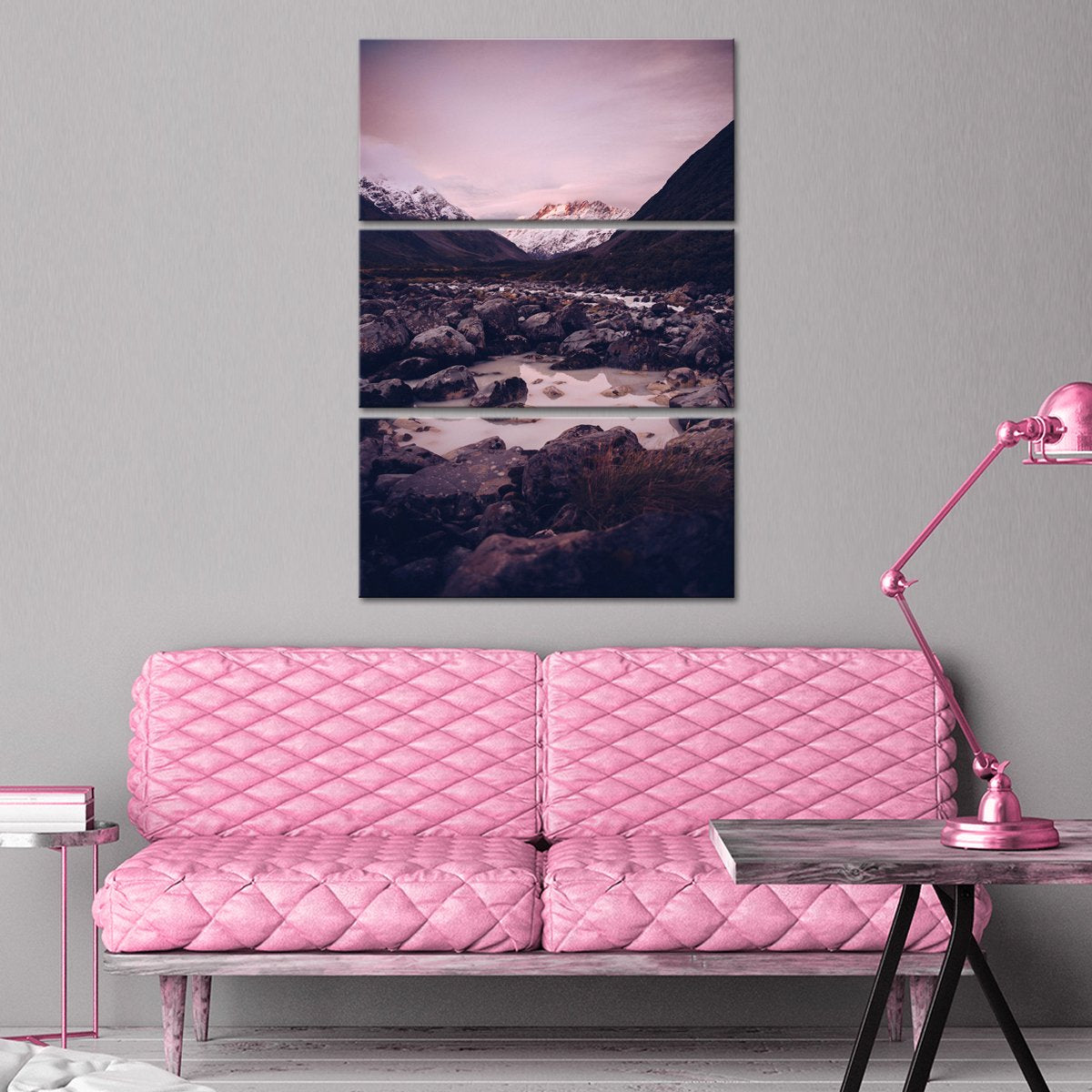 Spectacular Pond at Sunset Multi Panel Canvas Wall Art