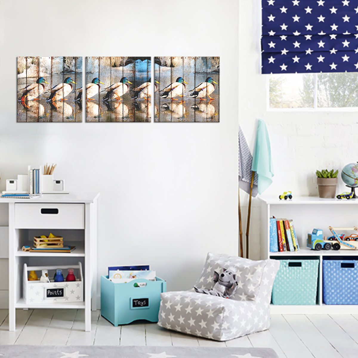 Marching Ducks Multi Panel Canvas Wall Art