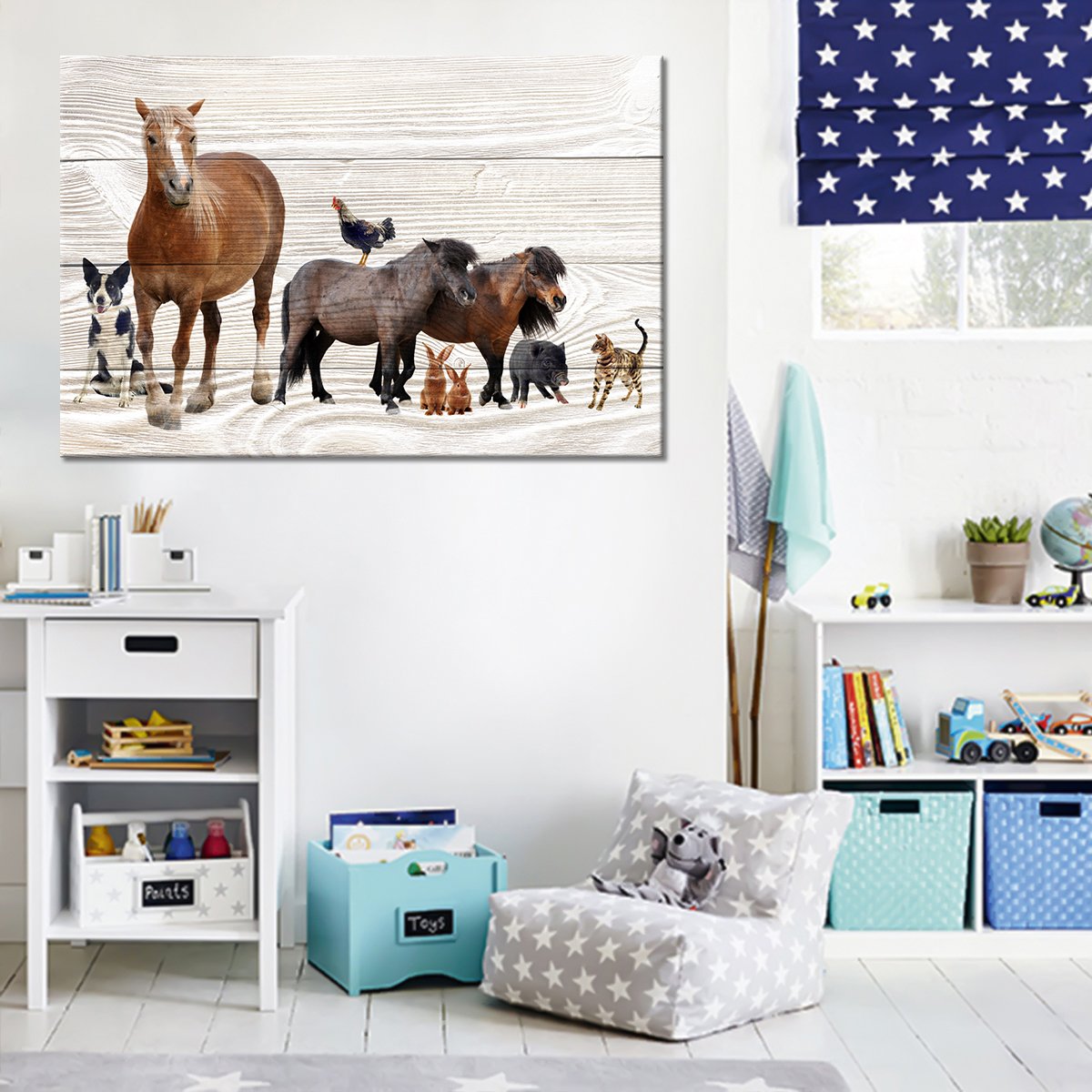 Animals In Harmony Multi Panel Canvas Wall Art
