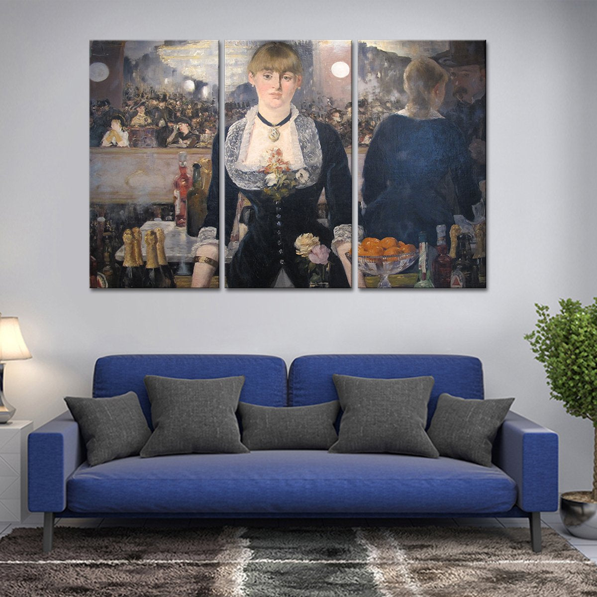 A Bar at the Folies Bergere Multi Panel Canvas Wall Art