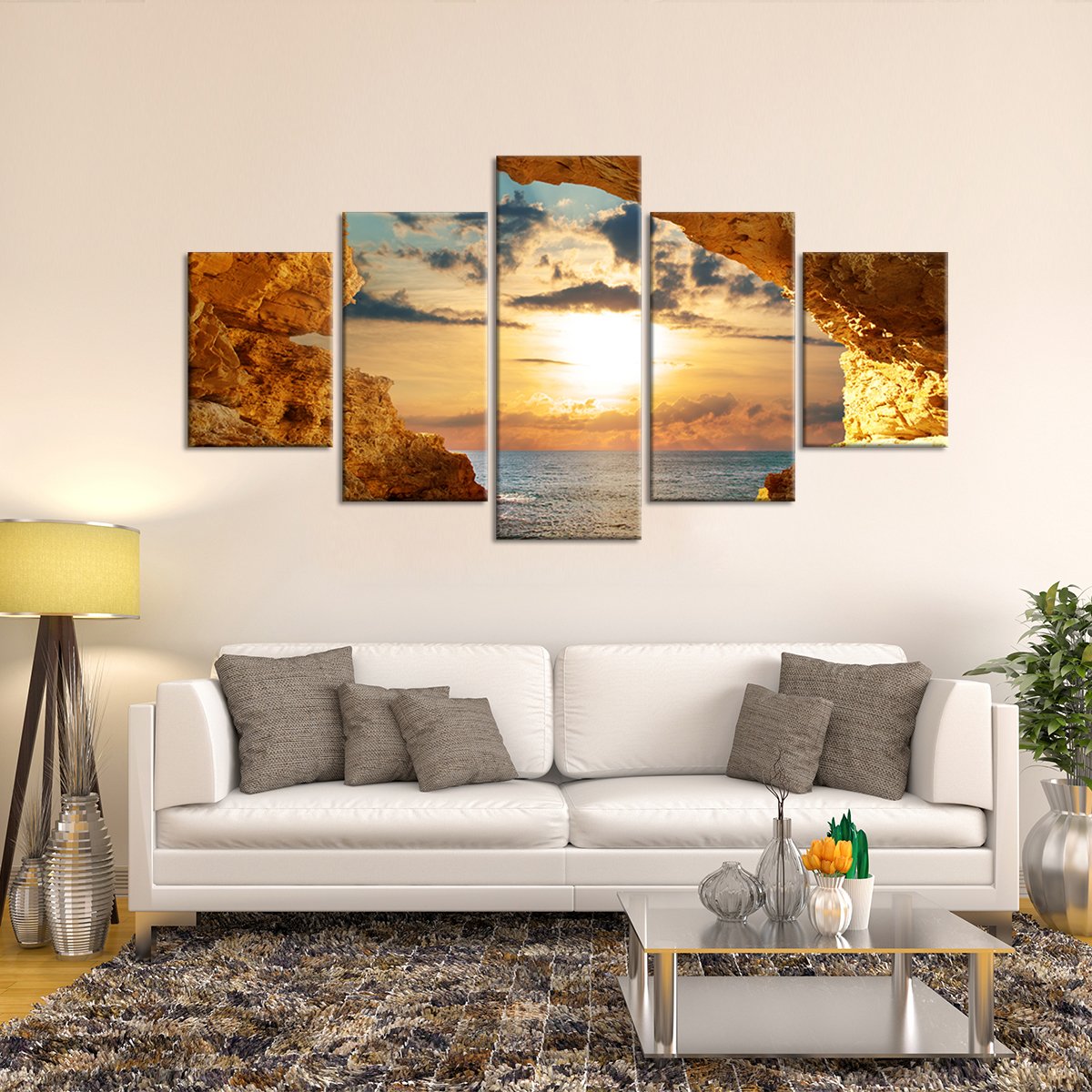 Glimpse of Sunset Multi Panel Canvas Wall Art