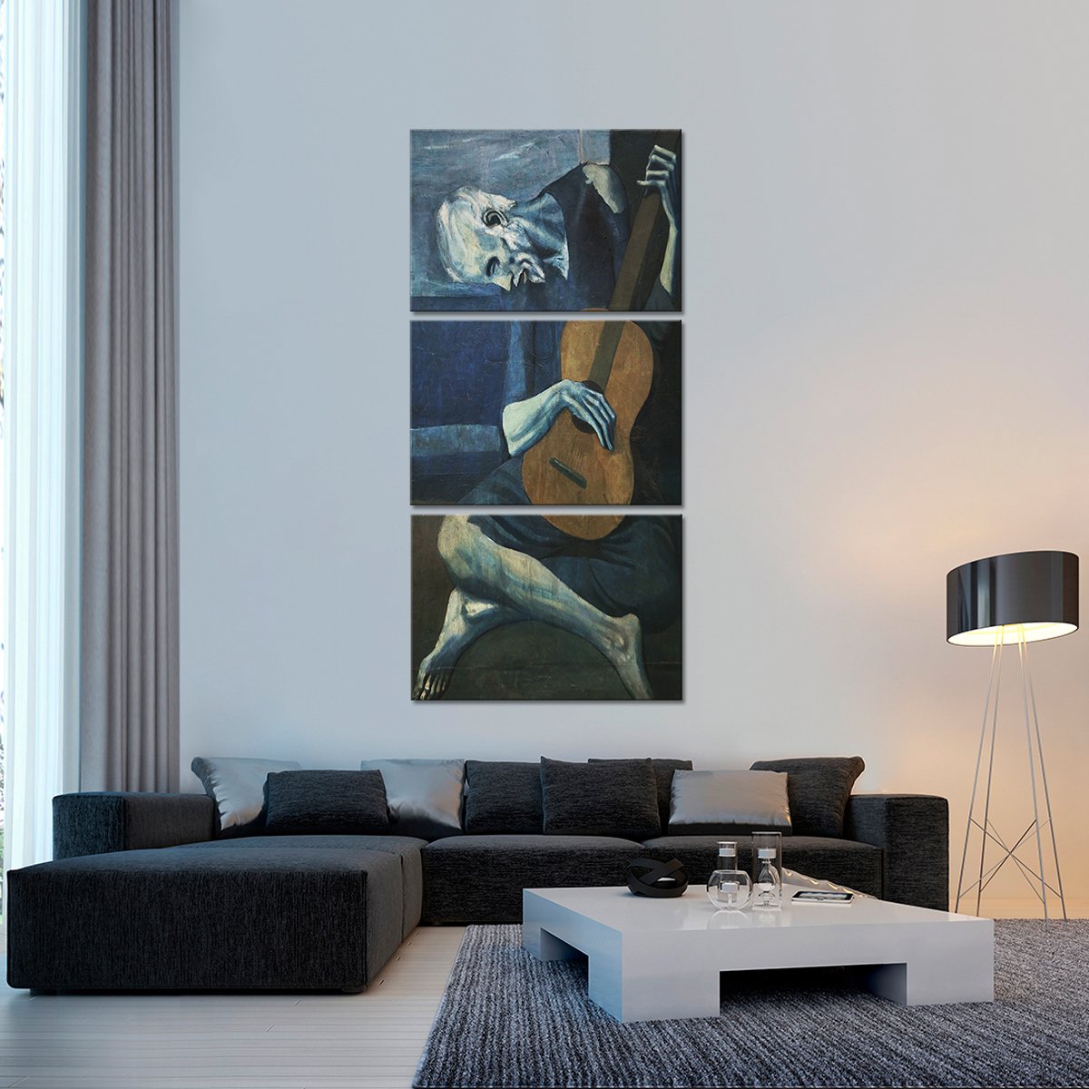 The Old Guitarist Multi Panel Canvas Wall Art
