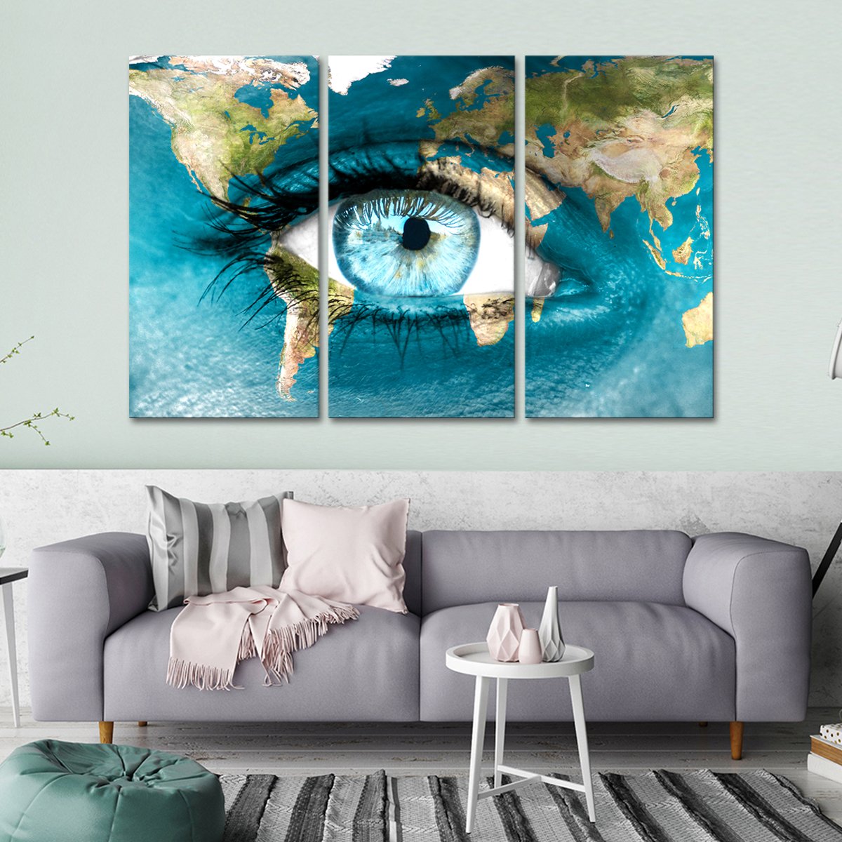 Planet Earth Eye Multi Panel Canvas Wall Art