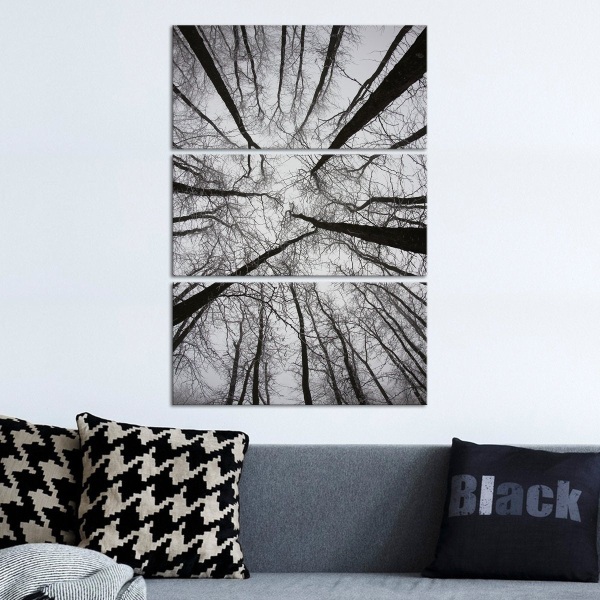 Gloomy Forest View Multi Panel Canvas Wall Art