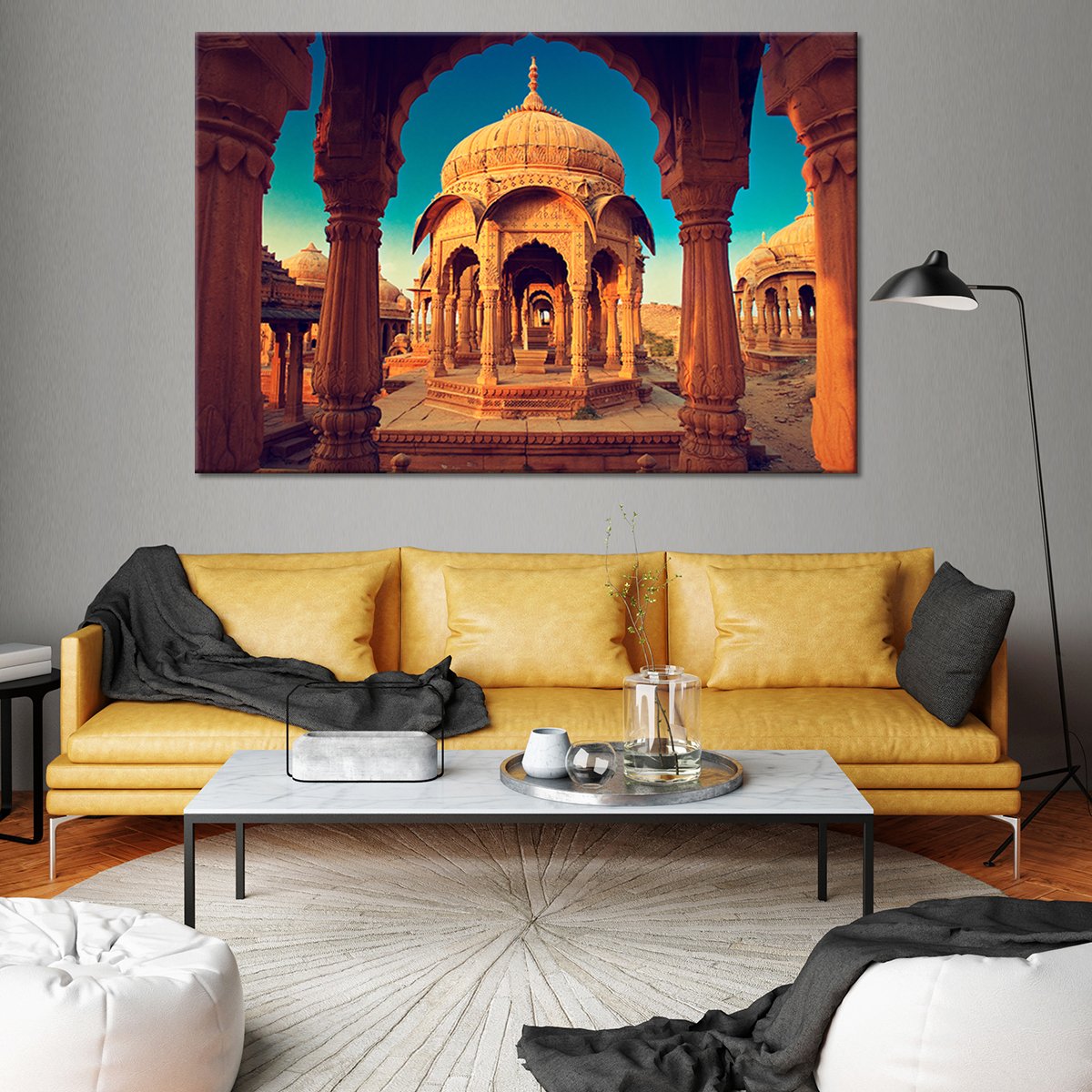 Golden City Multi Panel Canvas Wall Art