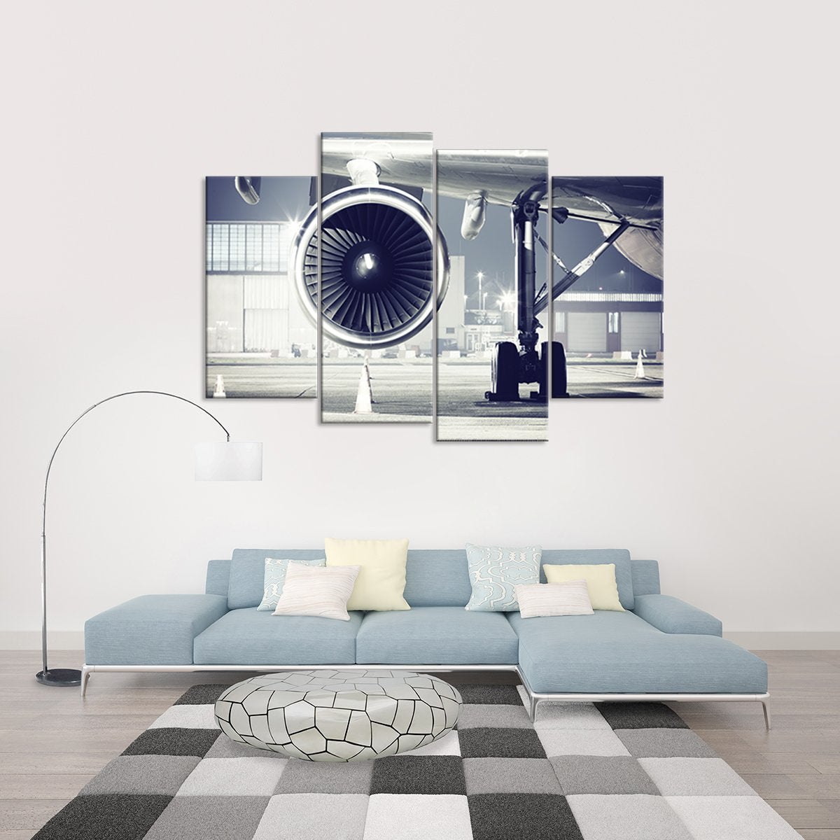 Airplane Turbine Multi Panel Canvas Wall Art