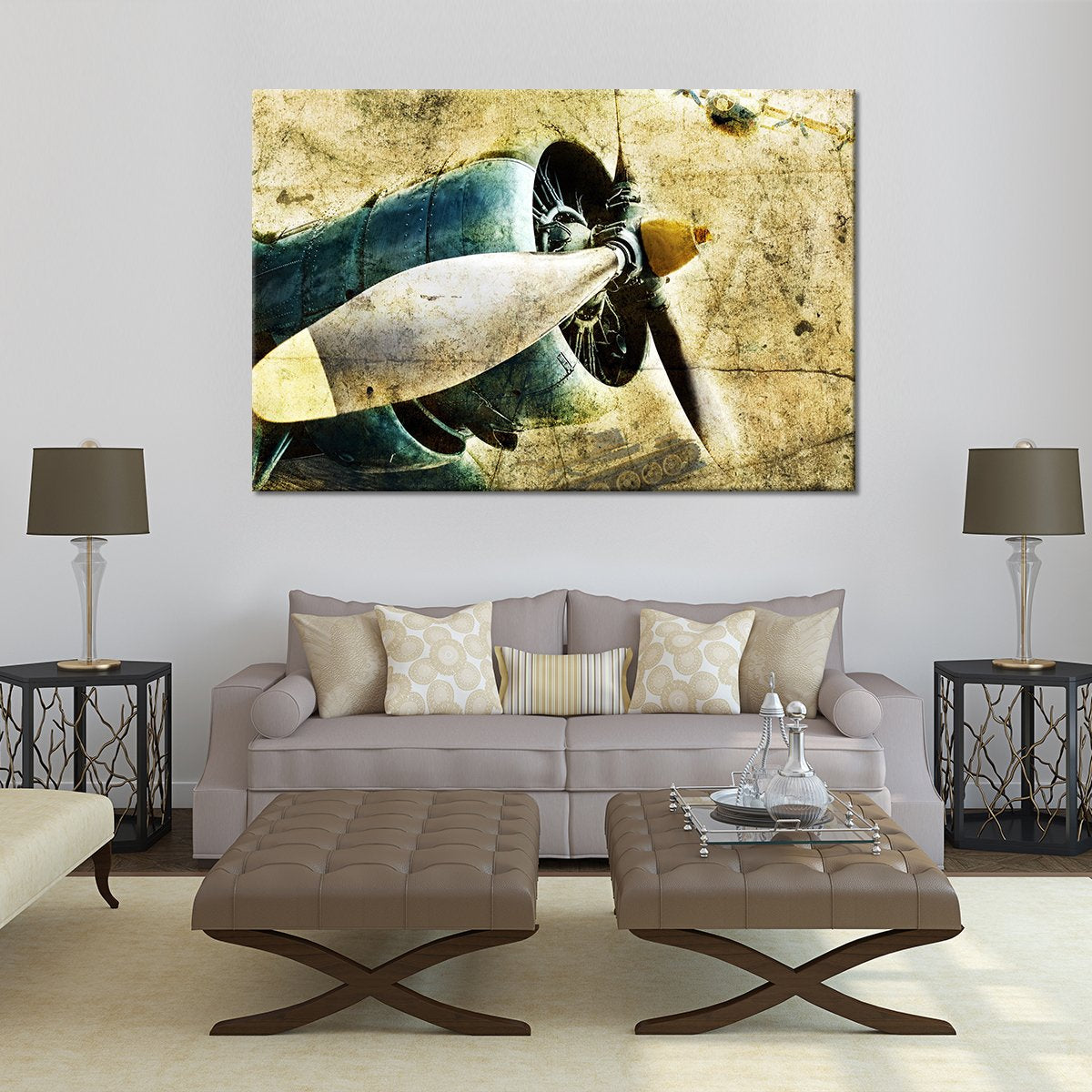 Grunge Engine Multi Panel Canvas Wall Art