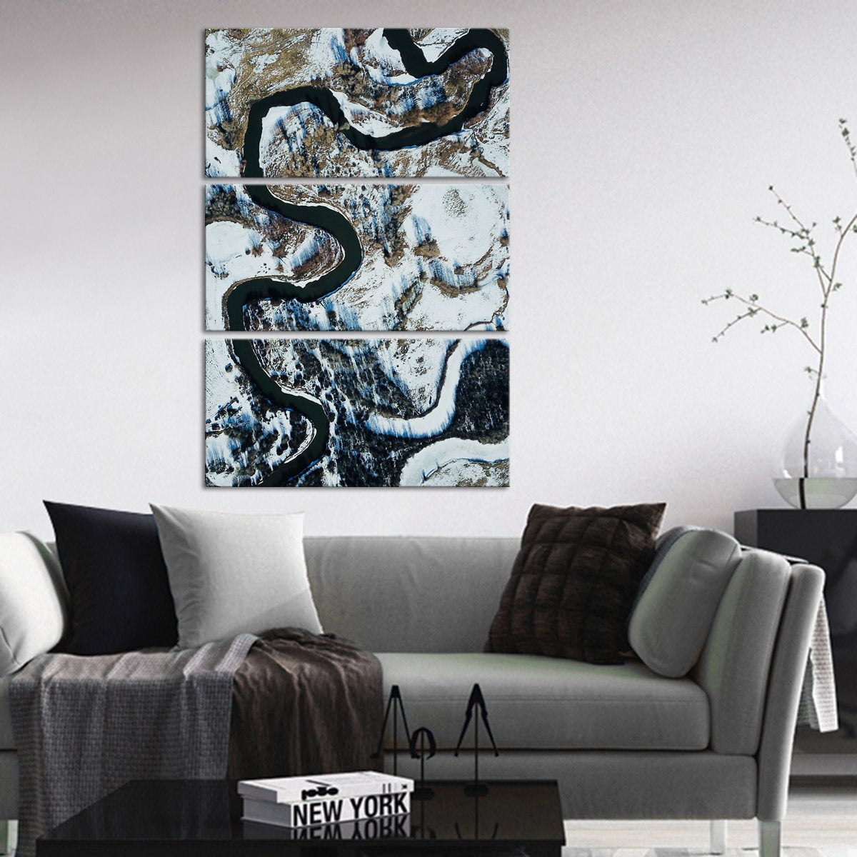 Snowy Mountain Road Multi Panel Canvas Wall Art
