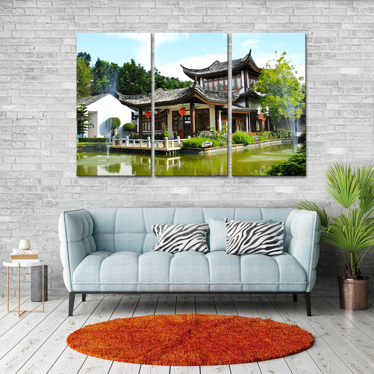 Buddhist Temple Multi Panel Canvas Wall Art
