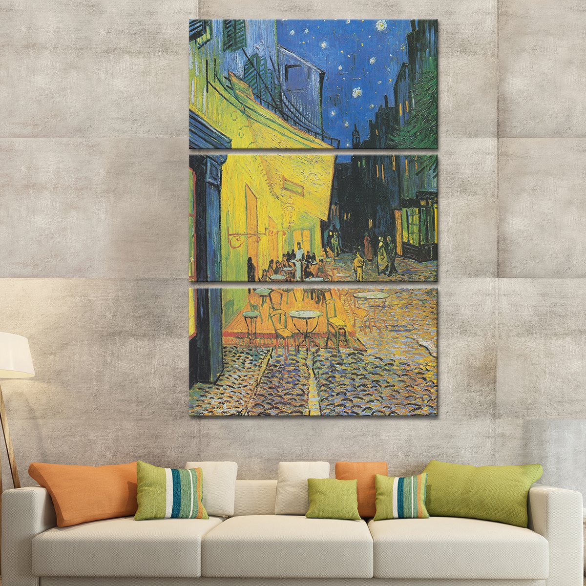 Cafe Terrace at Night Multi Panel Canvas Wall Art