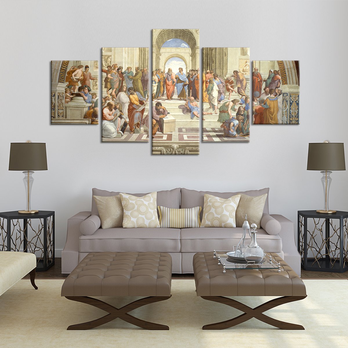 The School of Athens Multi Panel Canvas Wall Art