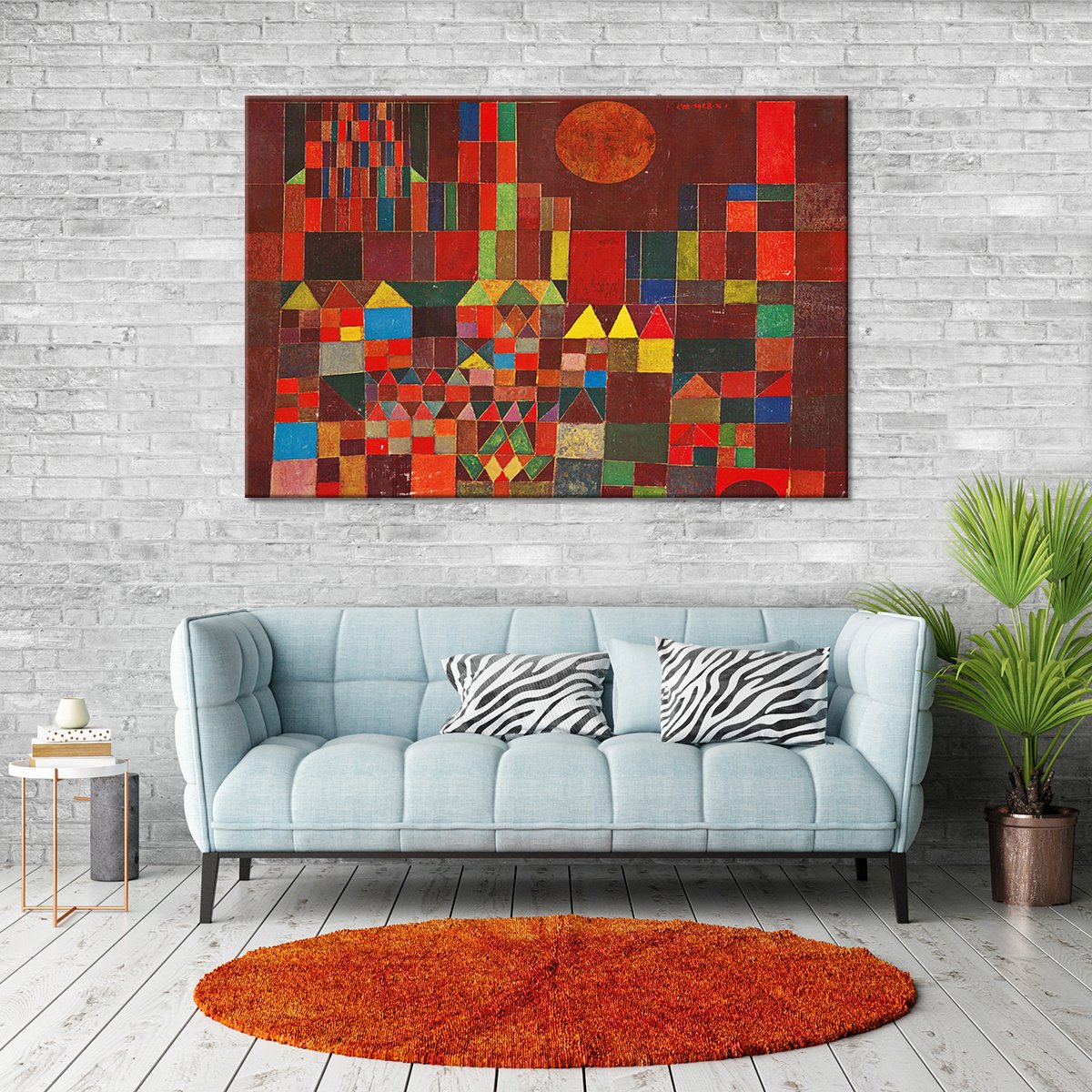 Castle and Sun Multi Panel Canvas Wall Art