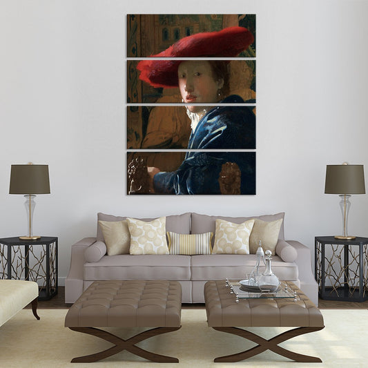 Girl With a Red Hat Multi Panel Canvas Wall Art