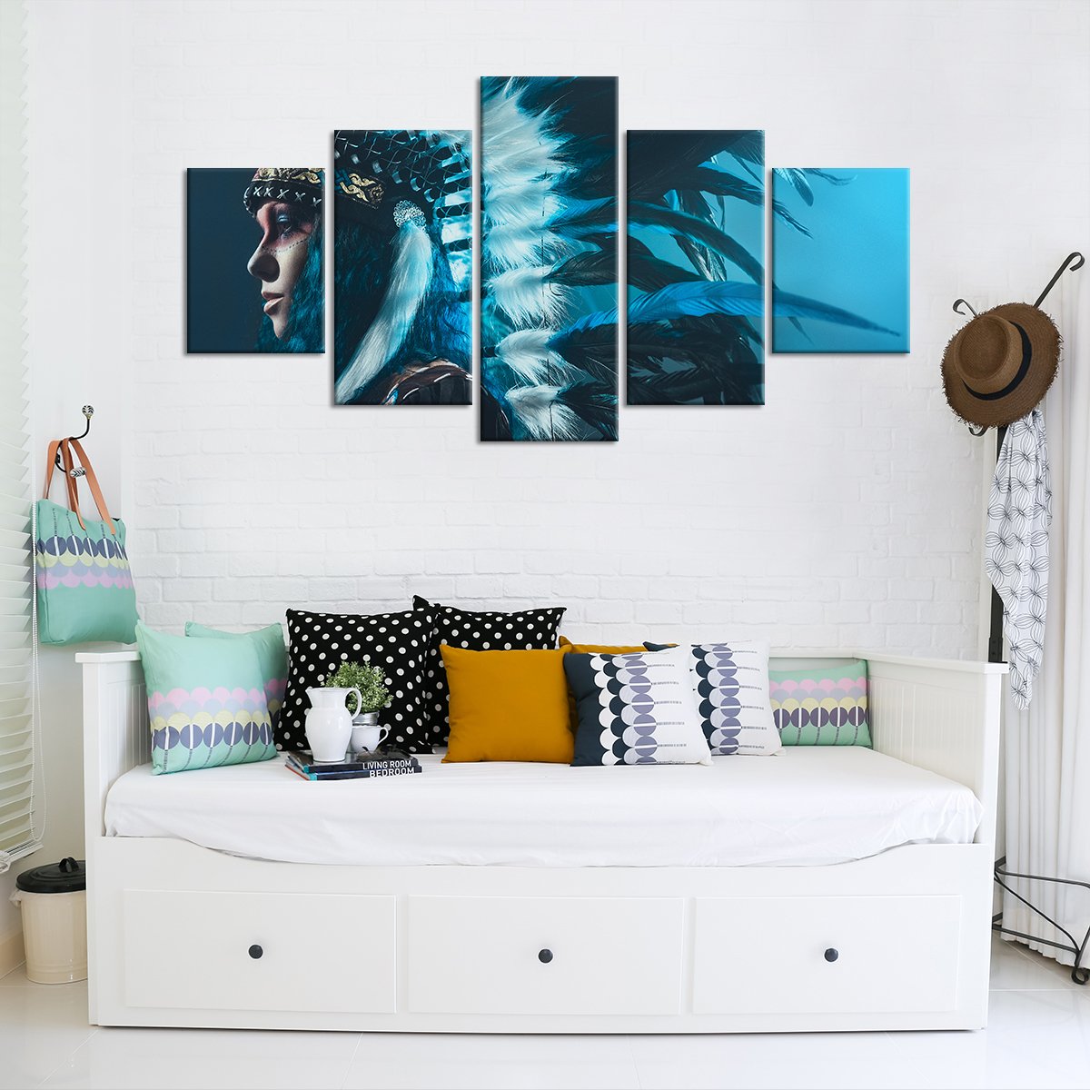 Native Warrior Multi Panel Canvas Wall Art