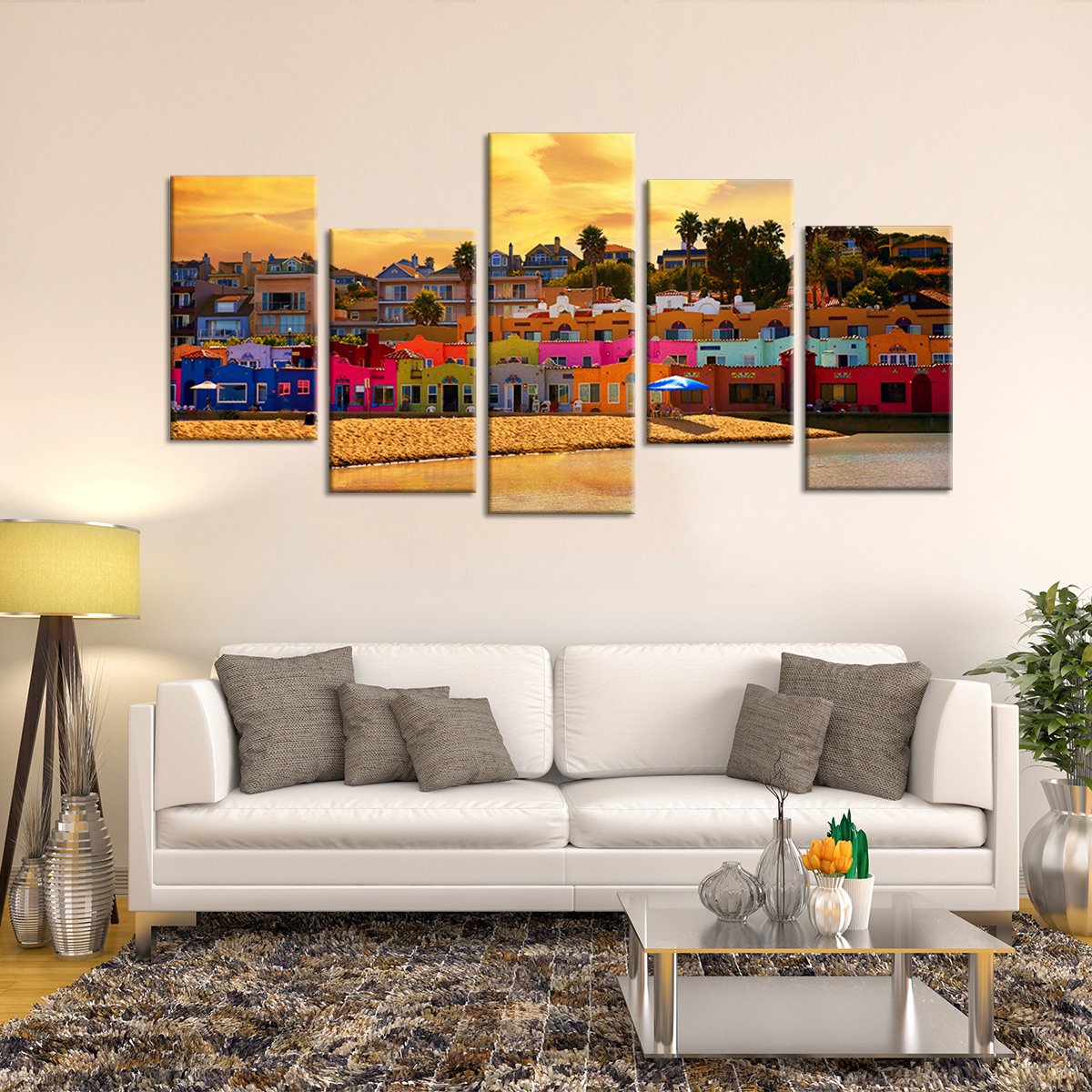 Capitola Beach Multi Panel Canvas Wall Art