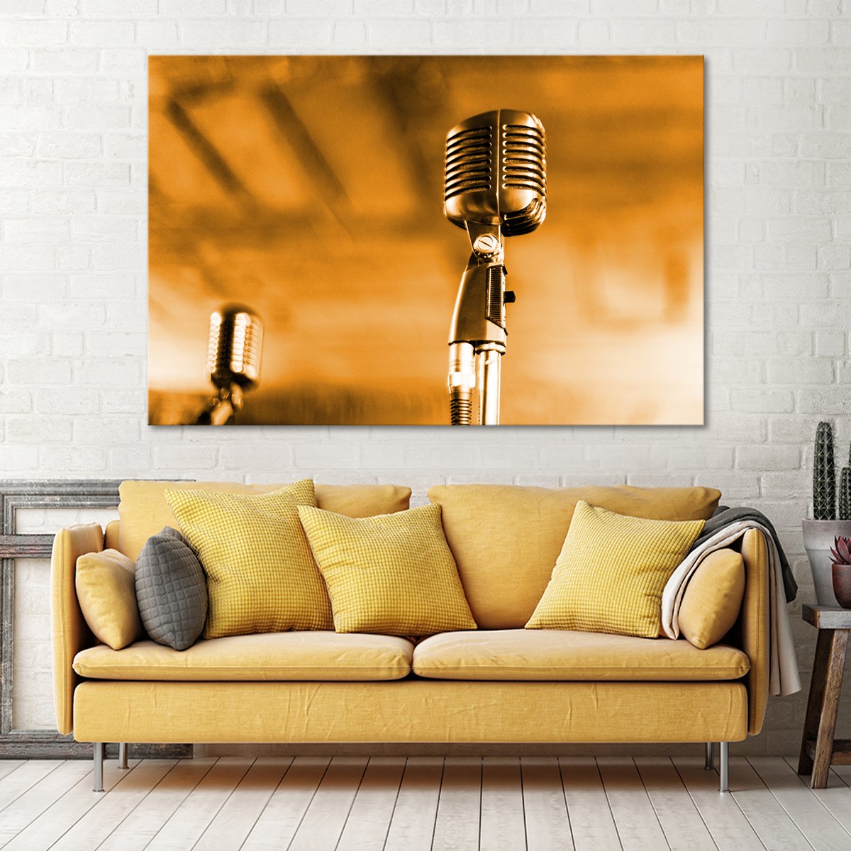 Golden Jazz Performance Multi Panel Canvas Wall Art