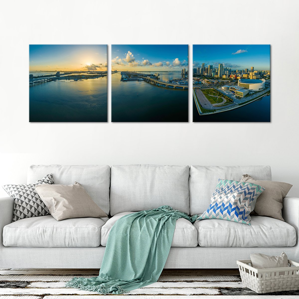 Florida City Scape Multi Panel Canvas Wall Art