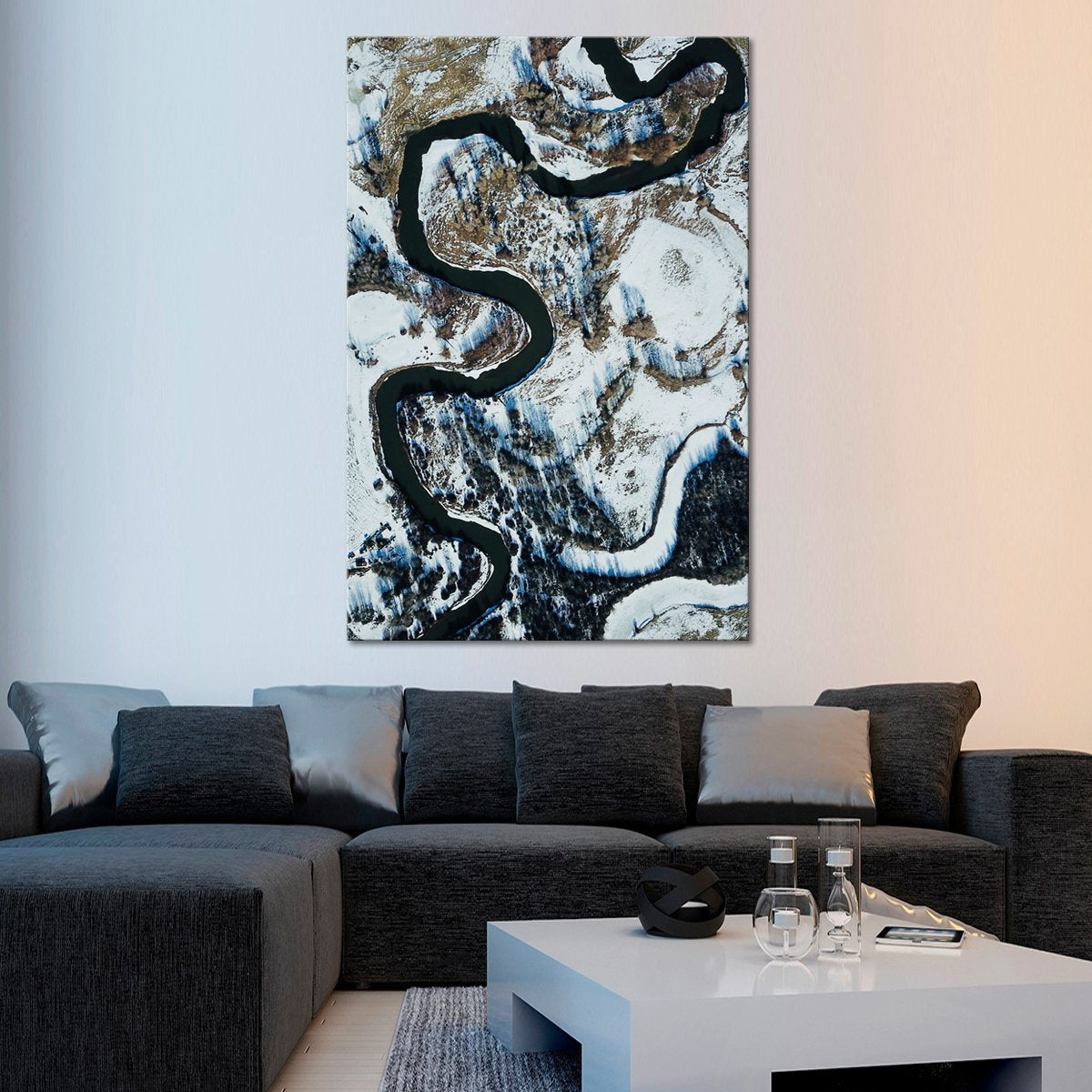 Snowy Mountain Road Multi Panel Canvas Wall Art