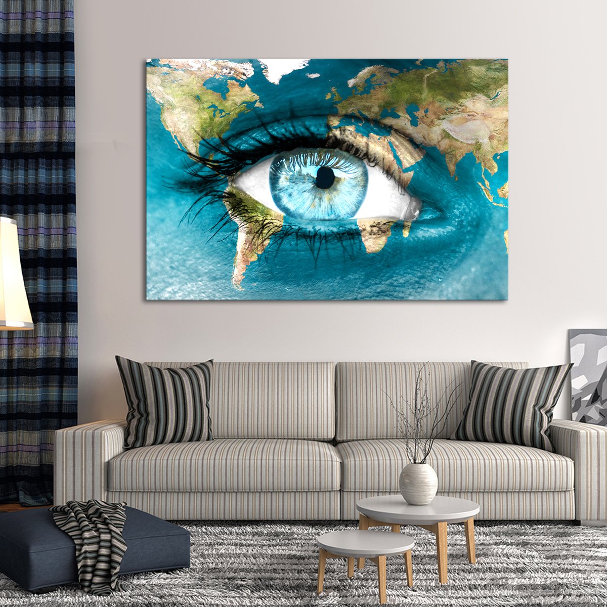 Planet Earth Eye Multi Panel Canvas Wall Art
