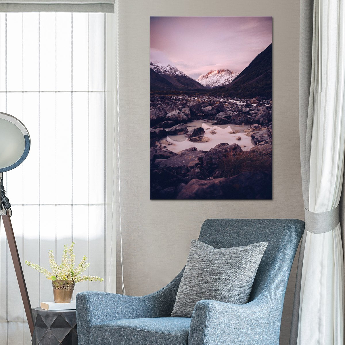 Spectacular Pond at Sunset Multi Panel Canvas Wall Art