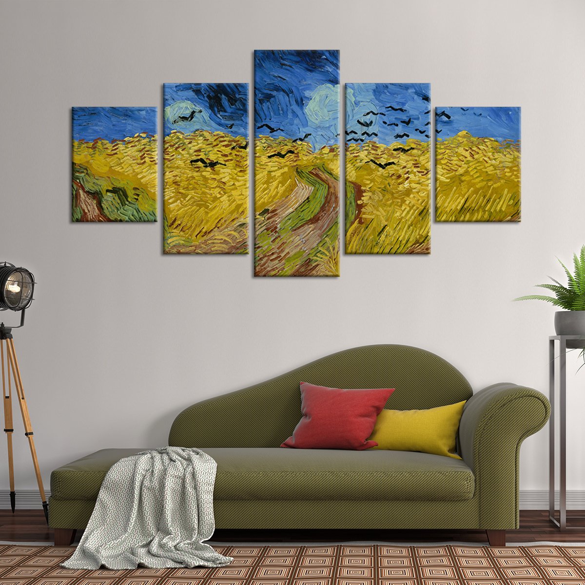 Wheatfield with Crows Multi Panel Canvas Wall Art