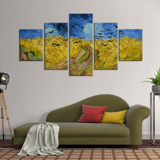 Wheatfield with Crows Multi Panel Canvas Wall Art