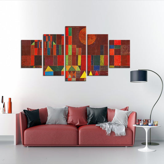 Castle and Sun Multi Panel Canvas Wall Art