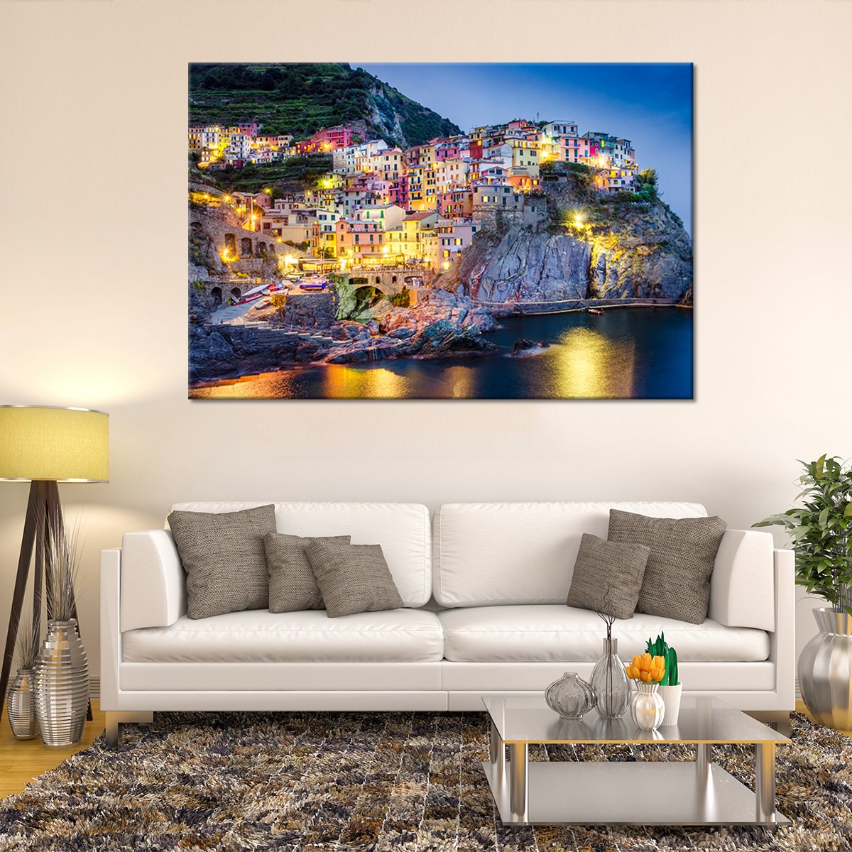 Colorful Village Multi Panel Canvas Wall Art