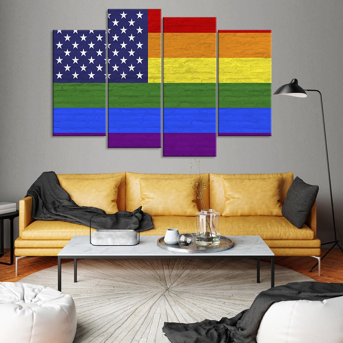 USA Pride Flag Multi Panel Canvas Wall Art