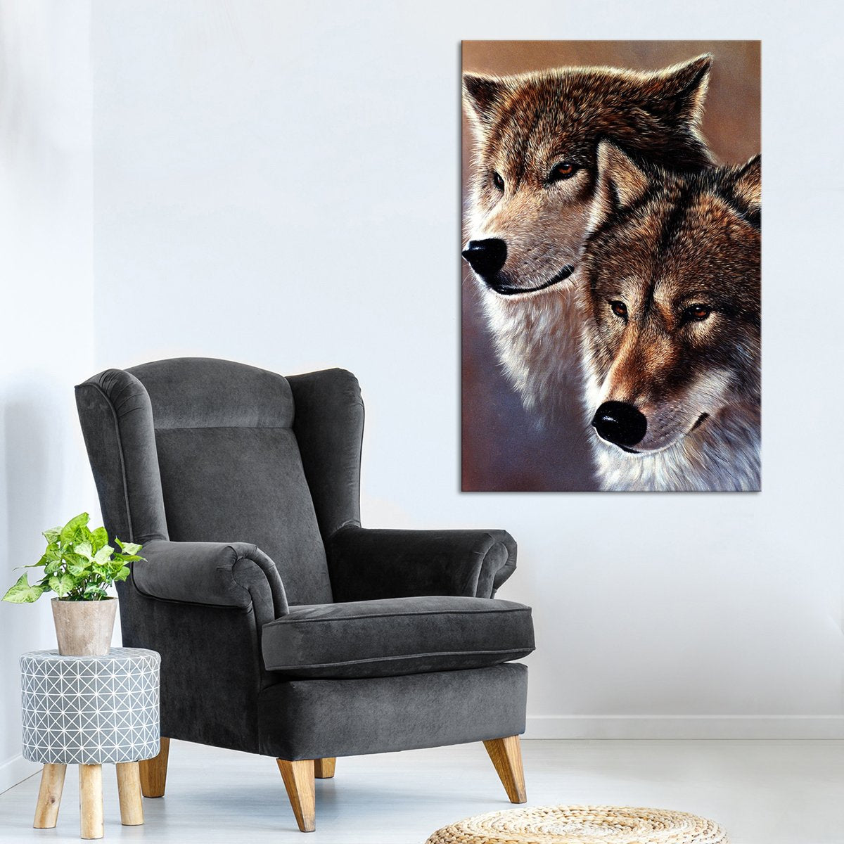 Fearless Wolves Multi Panel Canvas Wall Art
