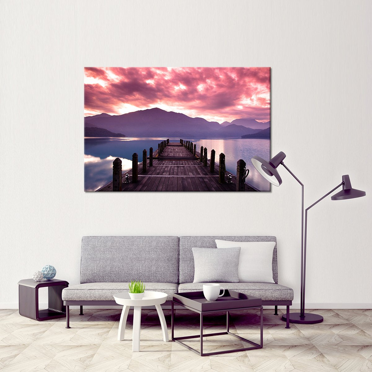 Morning at the Pier Multi Panel Canvas Wall Art