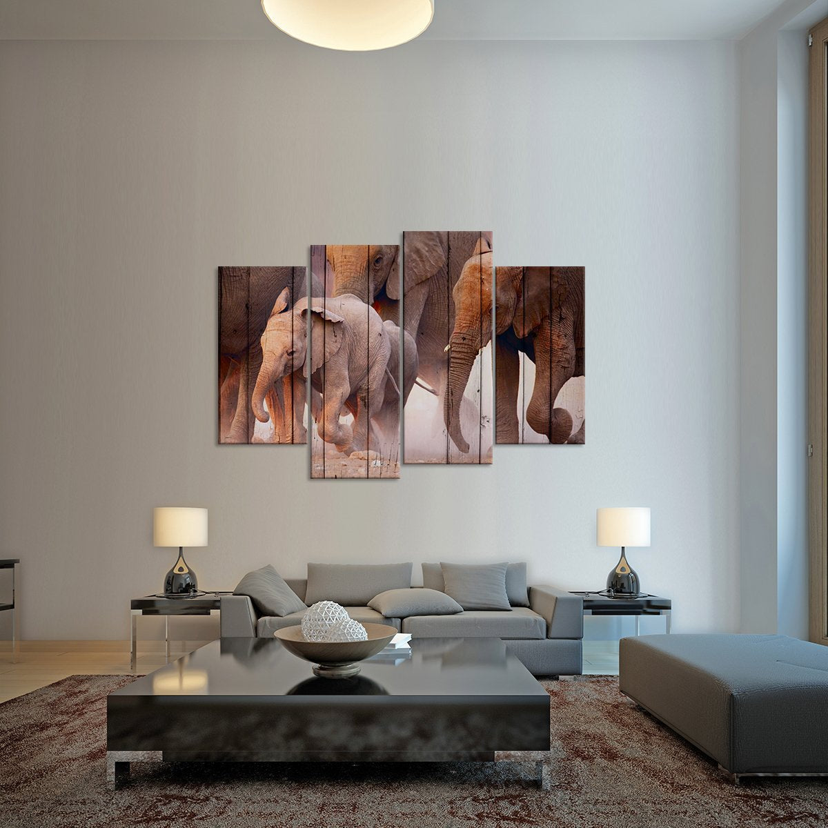 Elephants Never Forget Multi Panel Canvas Wall Art