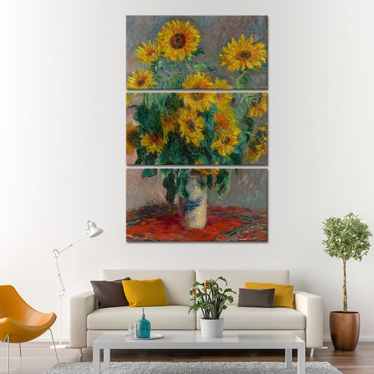 Bouquet of Sunflowers Multi Panel Canvas Wall Art
