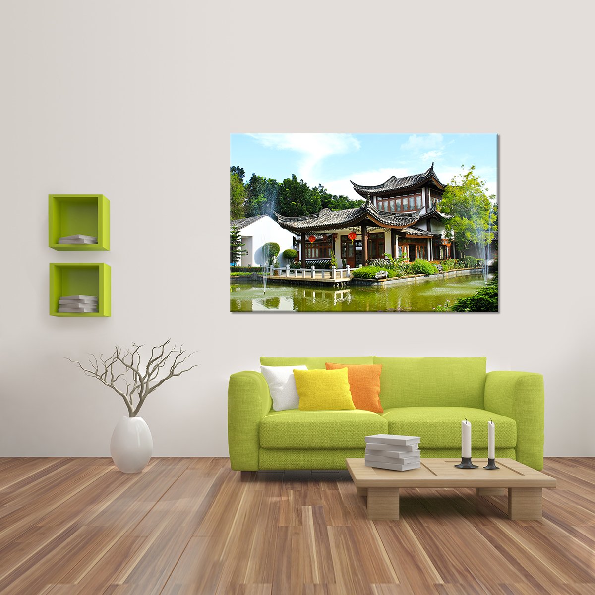 Buddhist Temple Multi Panel Canvas Wall Art