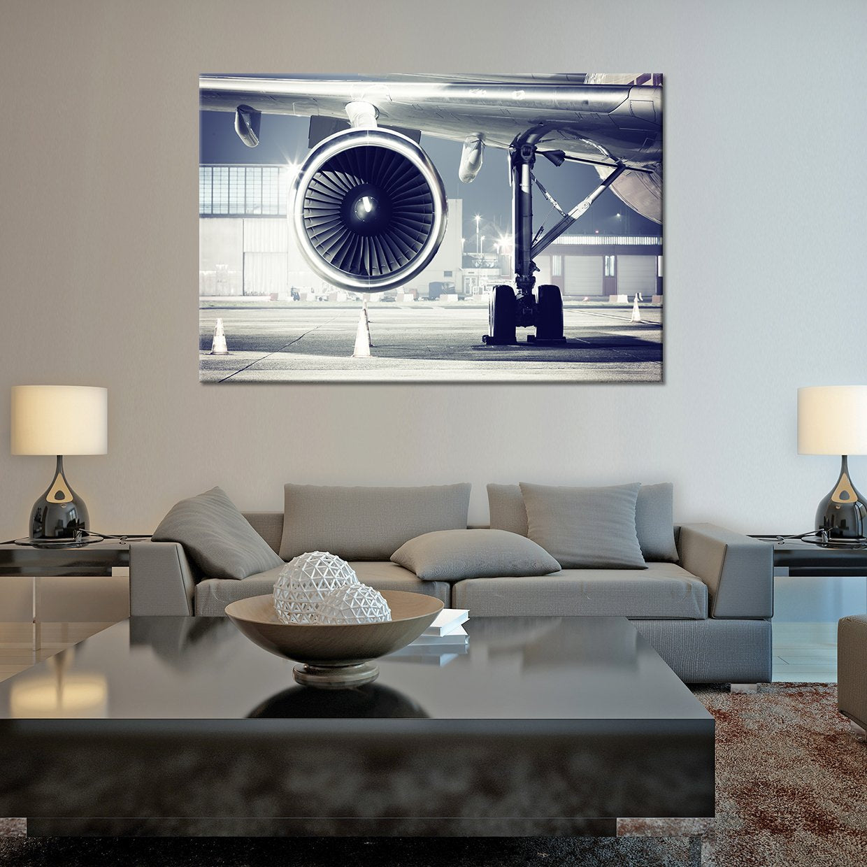 Airplane Turbine Multi Panel Canvas Wall Art