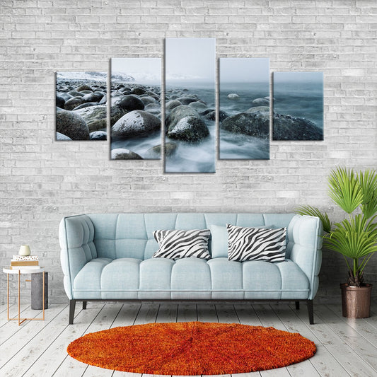 Winter Pebbles Multi Panel Canvas Wall Art