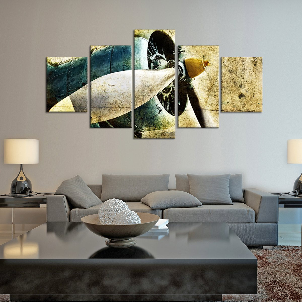 Grunge Engine Multi Panel Canvas Wall Art