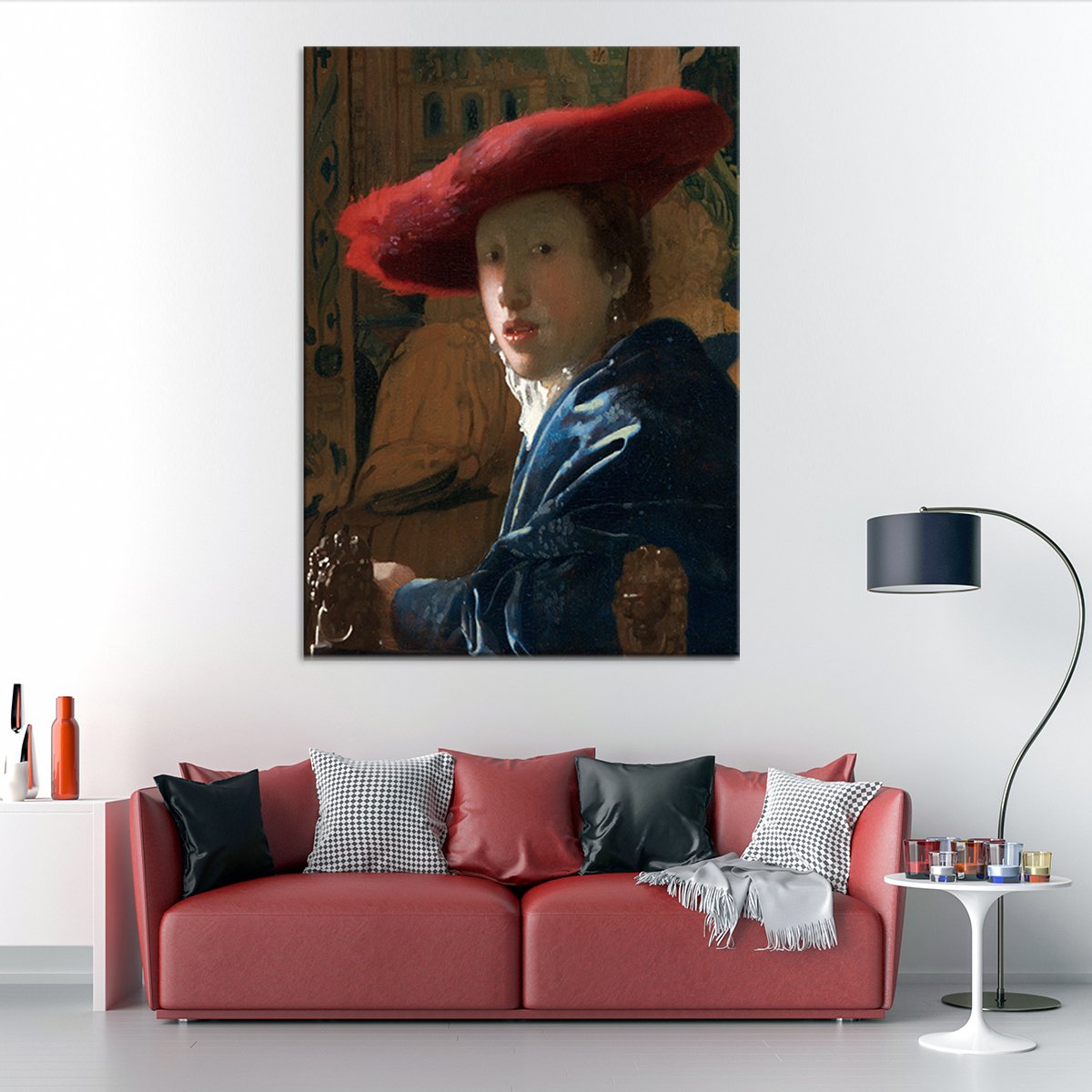Girl With a Red Hat Multi Panel Canvas Wall Art