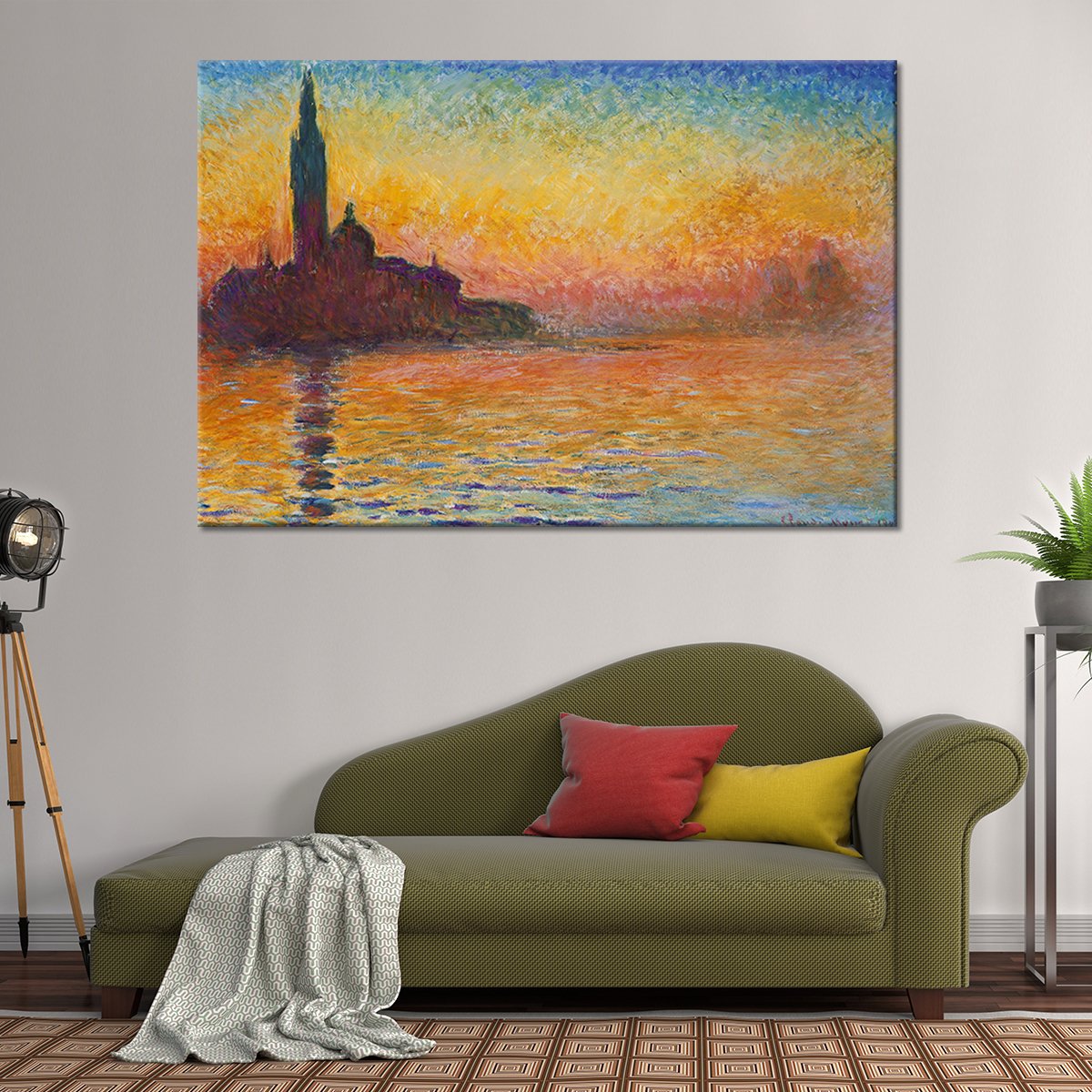 San Giorgio Maggiore At Dusk Multi Panel Canvas Wall Art