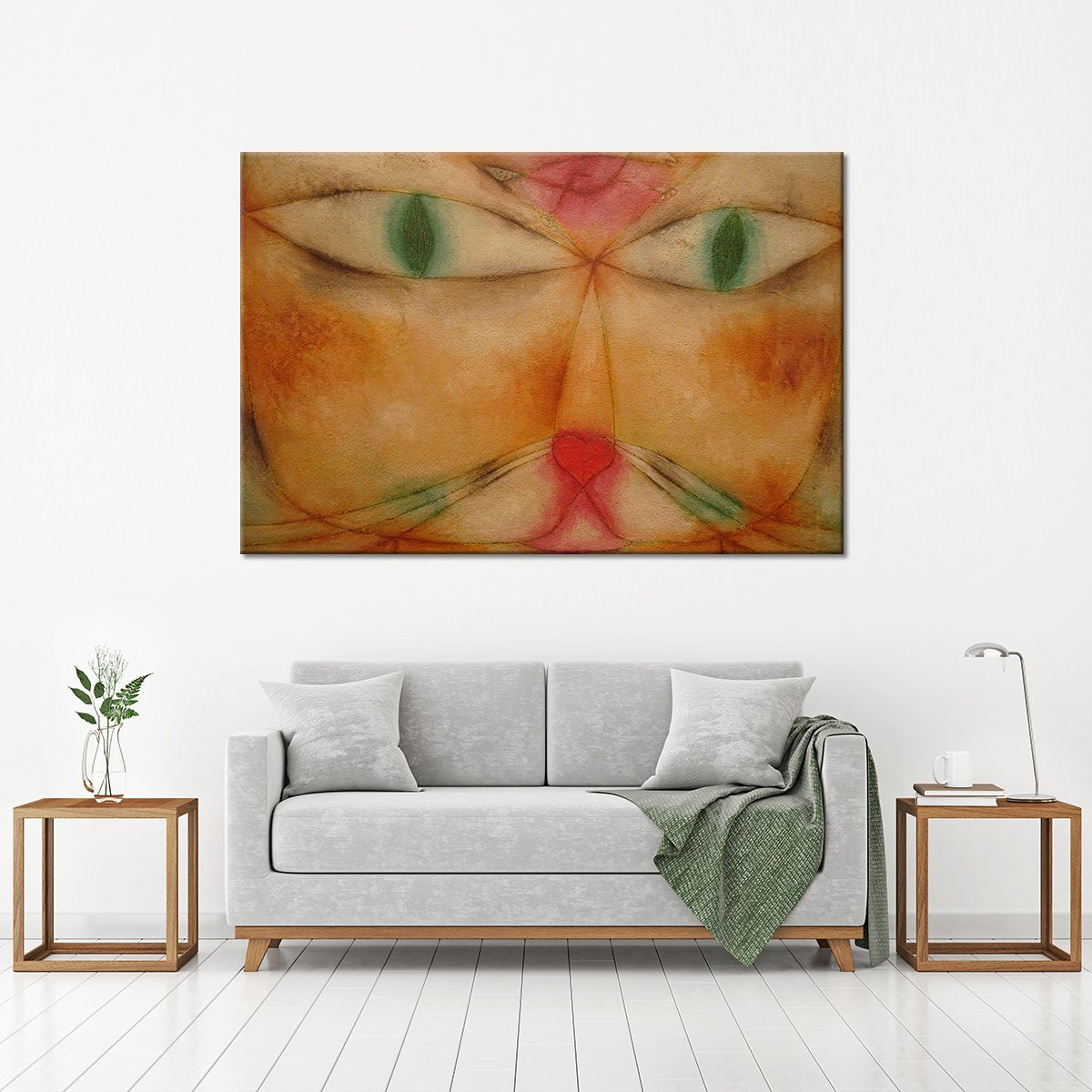 Cat and Bird Multi Panel Canvas Wall Art