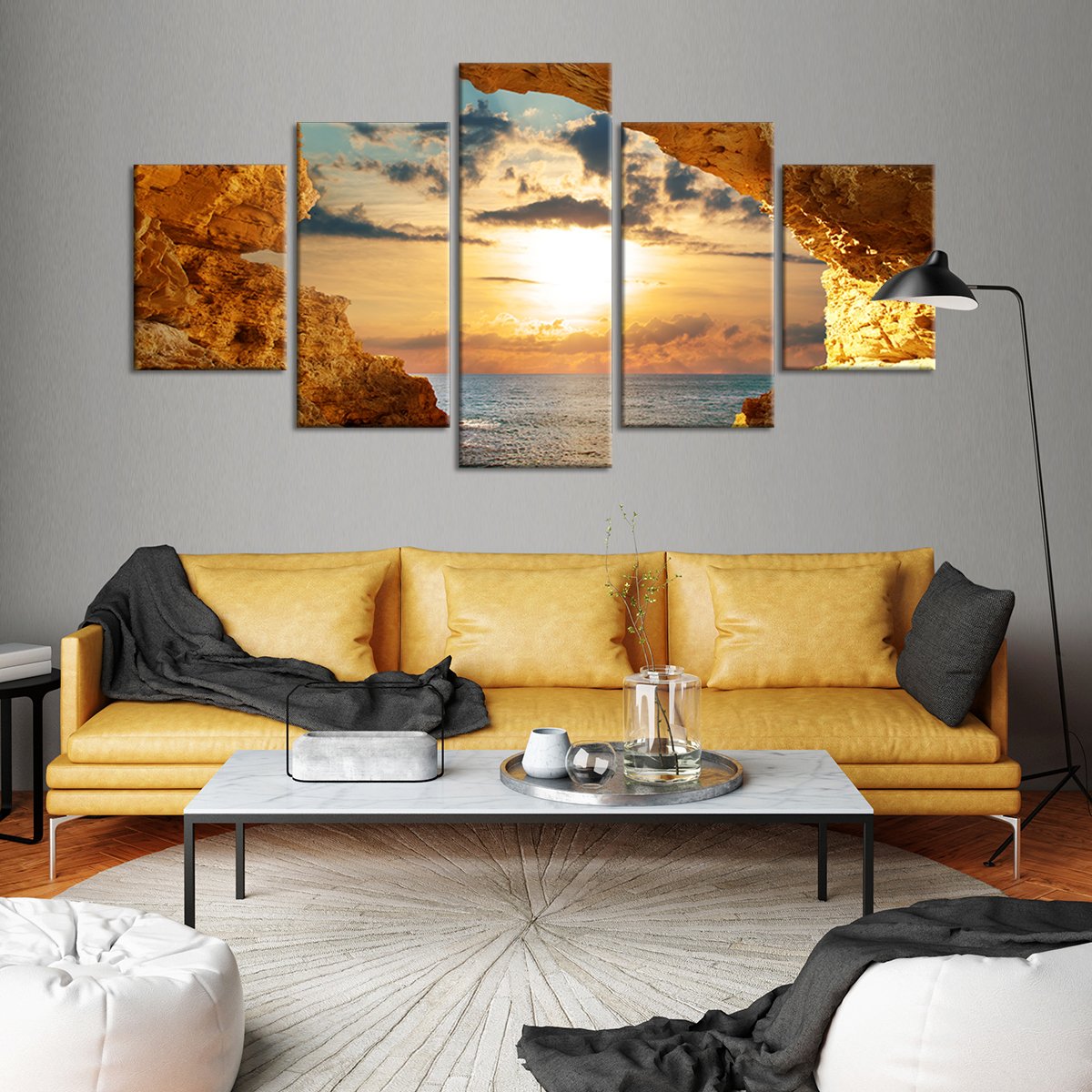 Glimpse of Sunset Multi Panel Canvas Wall Art