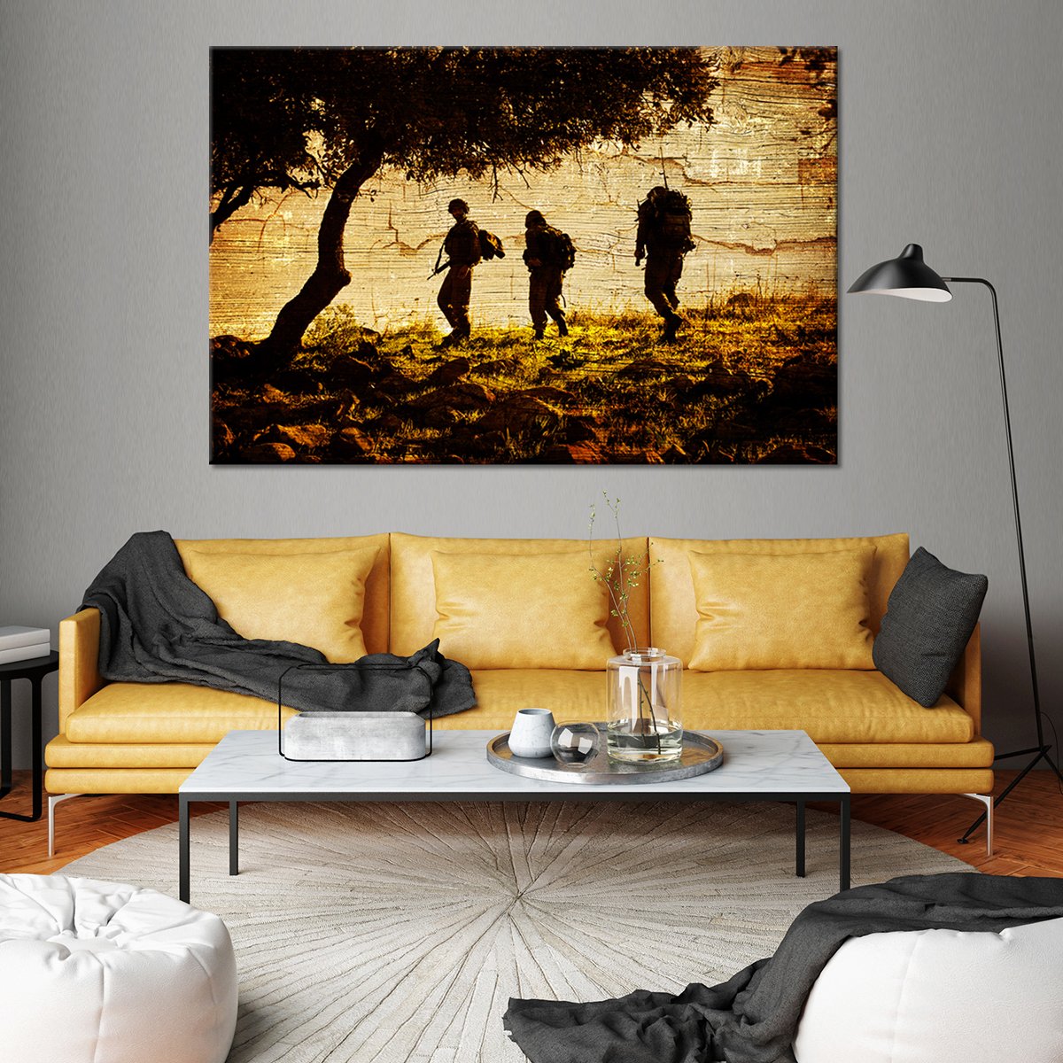 Troops in Afghanistan Multi Panel Canvas Wall Art