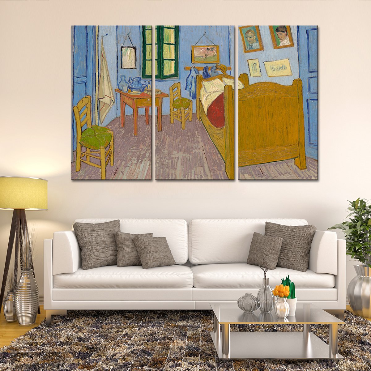 Bedroom In Arles Multi Panel Canvas Wall Art