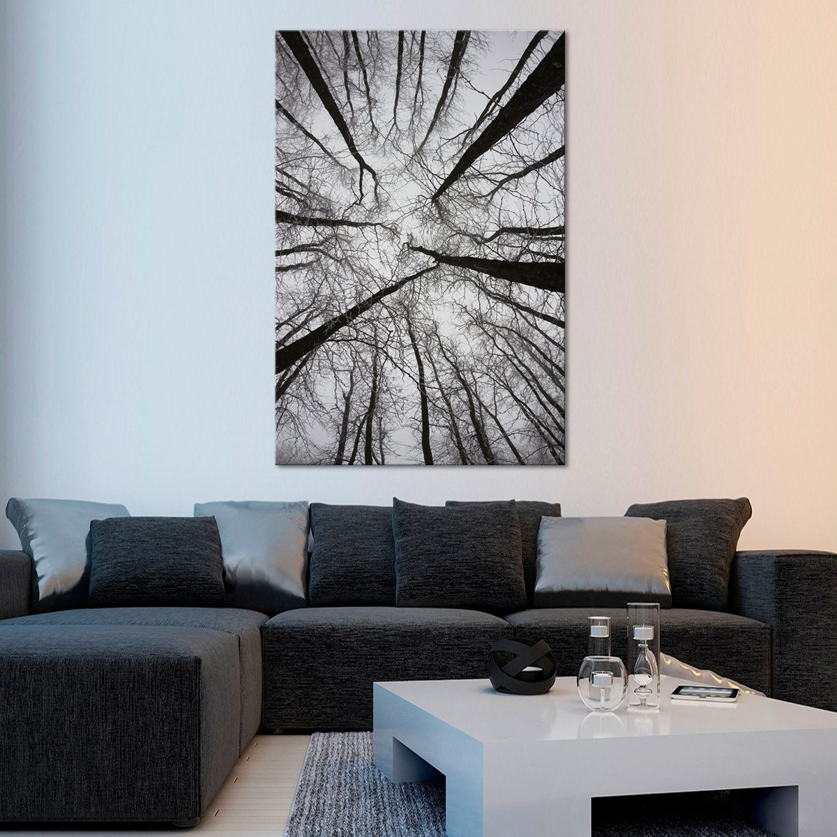 Gloomy Forest View Multi Panel Canvas Wall Art