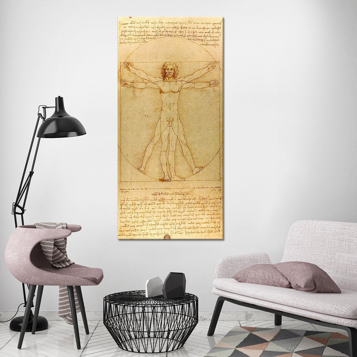 The Vitruvian Man Multi Panel Canvas Wall Art