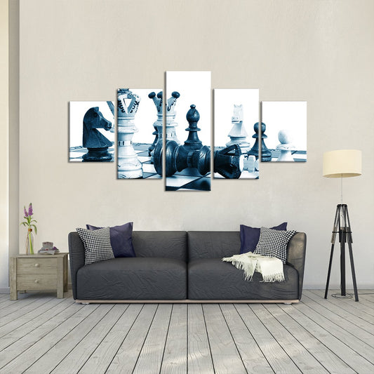 Rustic Chess Multi Panel Canvas Wall Art