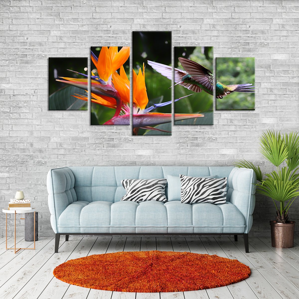Flying Hummingbird Multi Panel Canvas Wall Art