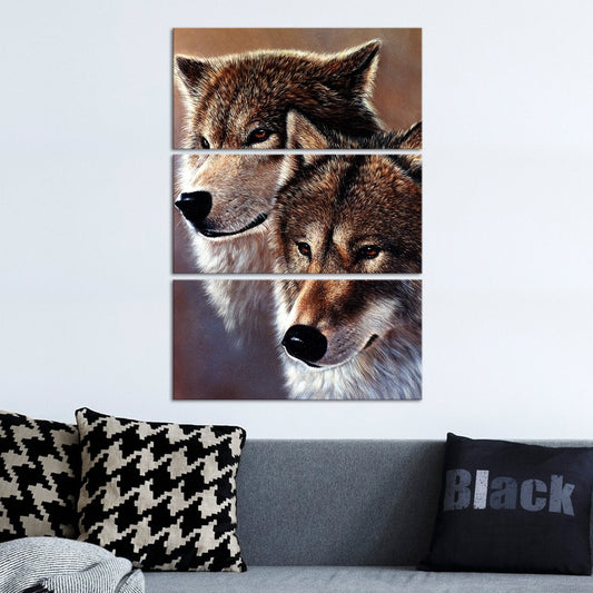 Fearless Wolves Multi Panel Canvas Wall Art
